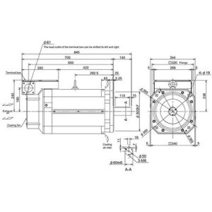 Motor Spindle Mitsubishi Electric Série SJ-V 37kW 200Vca Eixo Reto com Encoder Absoluto 1150RPM 249Nm IP44 SJ-V37-01T(F) -...