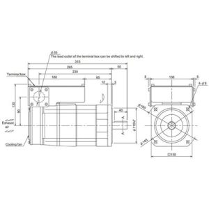 Motor Spindle Mitsubishi Electric SJ-V 750W (0.75kW) 1500rpm com Encoder Absoluto e Eixo Reto - SJ-VL0.75-01T(F) - SJ-VL0....