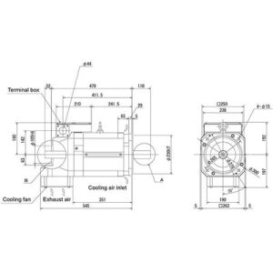 Motor Spindle Mitsubishi Electric SJ-V Série 15kW 200Vca Eixo Vazado Encoder Absoluto 1500rpm 70Nm IP44 SJ-VS22-06ZT(F) - ...
