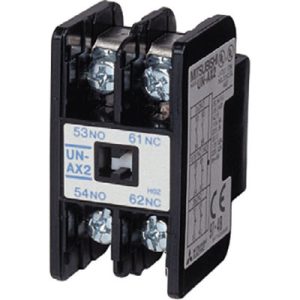 Bloco de Contato Auxiliar 2NC para Contatores Série N Mitsubishi Electric UN-AX2(CX)2B — SKU UN-AX2(CX)2B — Equivalent to UN-AX2CX2B