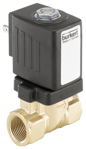 Válvula Solenoide 2/2 Vias Burkert Tipo 6213 NC 1/2" NPT Latão 24V - 98107011 — SKU 98107011