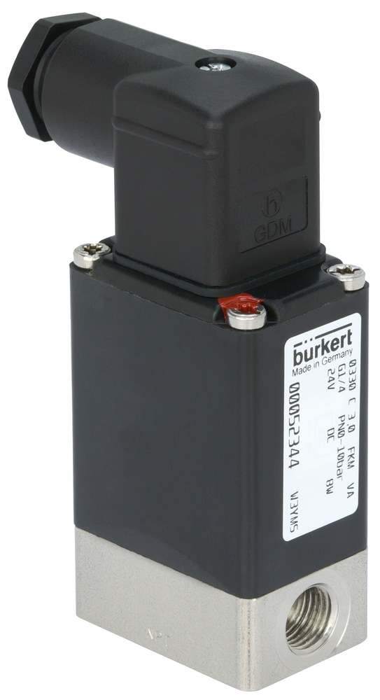 Válvula Solenoide Burkert Tipo 0330 3/2 Vias Ação Direta NC G1/4 Aço Inox — SKU 52344 Válvula Solenoide Burkert Tipo 0330 3/2 Vias Ação Direta NC G1/4 Aço Inox — SKU 52344 - Bürkert - 52344