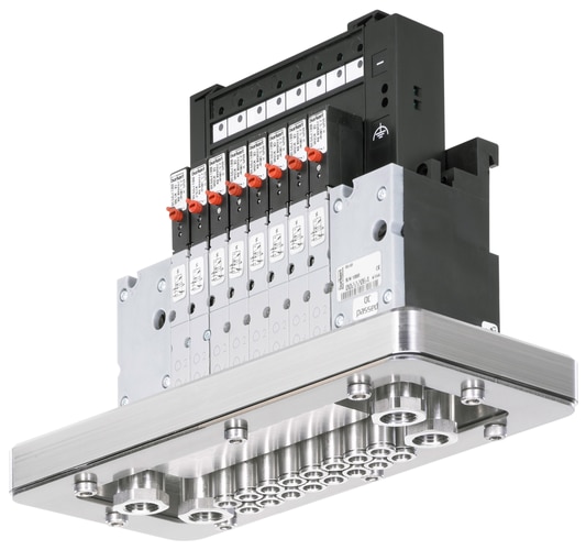 Bloco de Válvulas Burkert Tipo 8640 - 10 Vias, 33 mm, G 1/2 — SKU 335916 Bloco de Válvulas Burkert Tipo 8640 - 10 Vias, 33 mm, G 1/2 — SKU 335916 - Bürkert - 335916