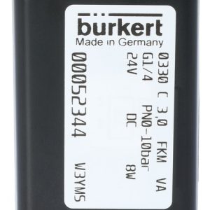 Válvula Solenoide Burkert Tipo 0330 2/2 Vias NC Ação Direta NPT 1/4 Aço Inox - — SKU - 20027430 - 20027430